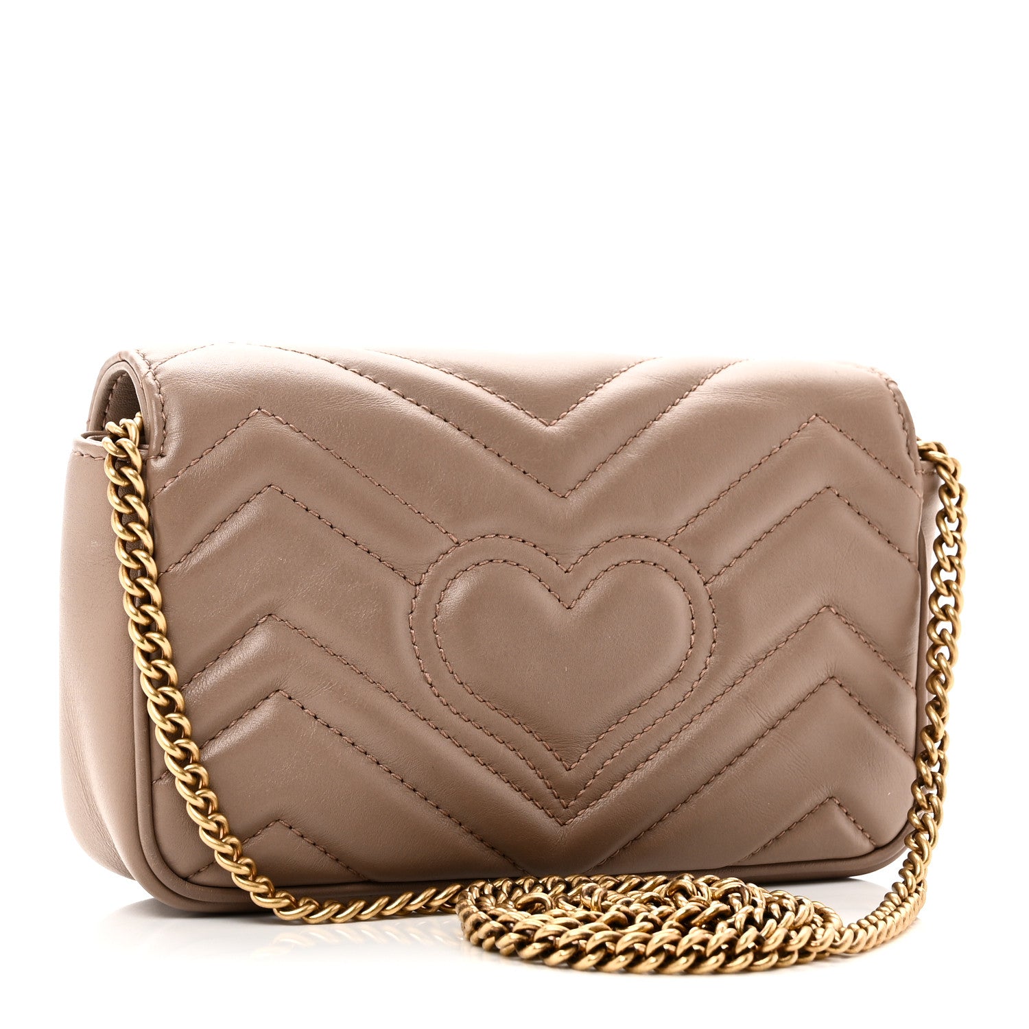 Gucci Calfskin Matelasse Super Mini GG Marmont Shoulder Bag Porcelain Rose 3 of 10