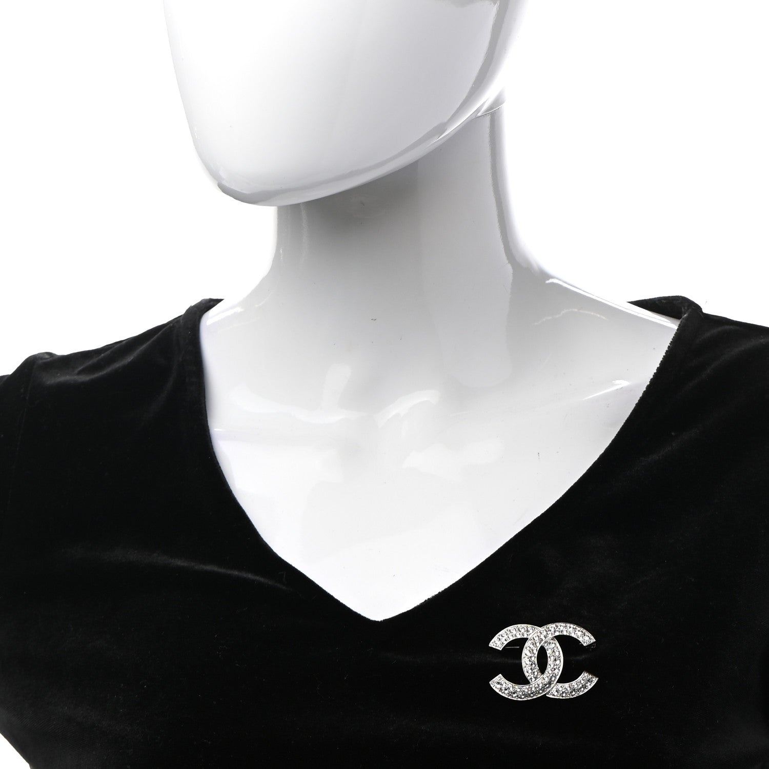 Chanel Crystal Palais Garnier CC Brooch Silver 2 of 6