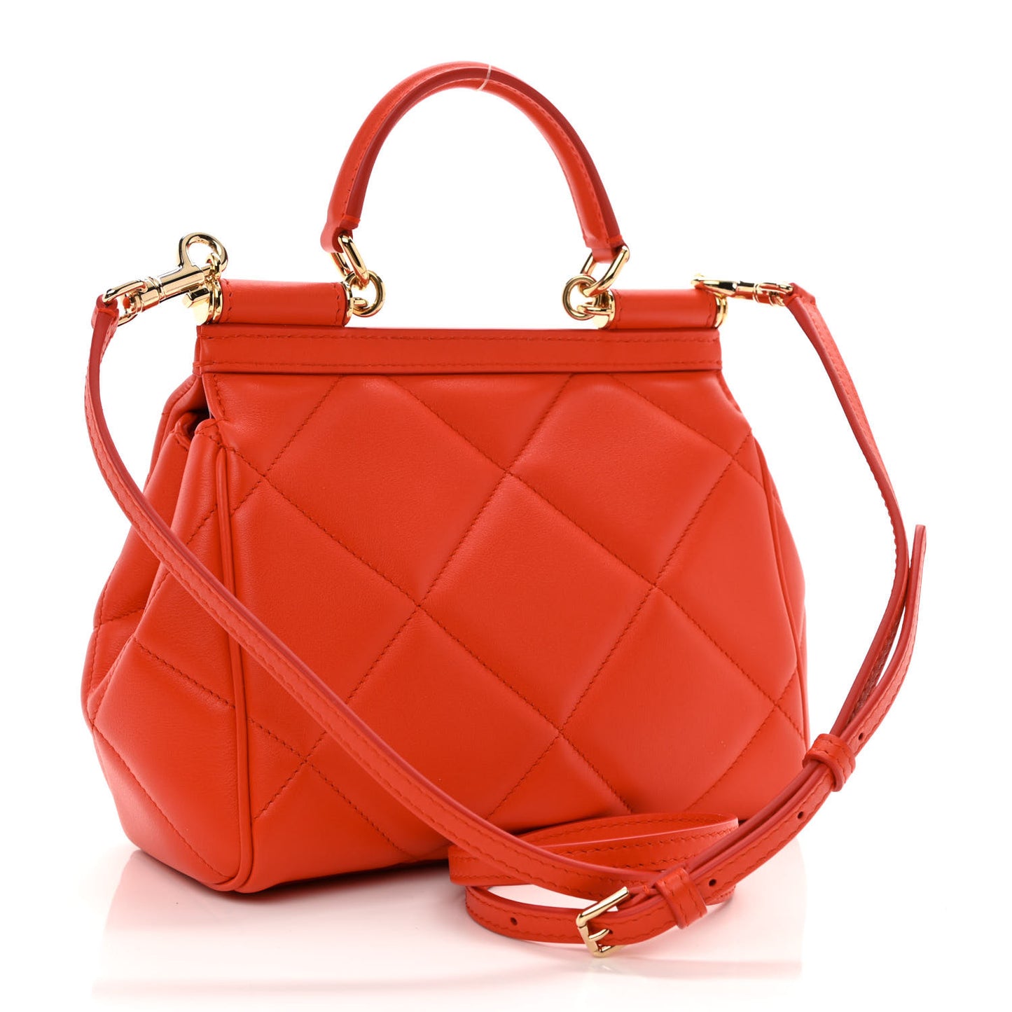Calfskin Quilted Small Miss Sicily Satchel Red
