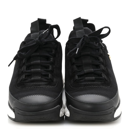 Chanel Velvet Calfskin Mixed Fibers CC Sneakers 38 Black 3 of 9