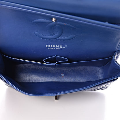 Chanel Patent Quilted Medium Double Flap Blue 5 of 14