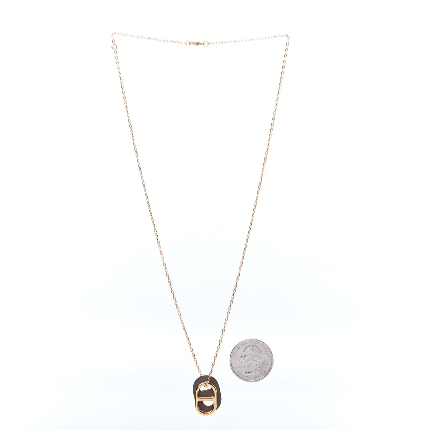 Hermes Swift O'Maillon Pendant Necklace Etoupe 2 of 7