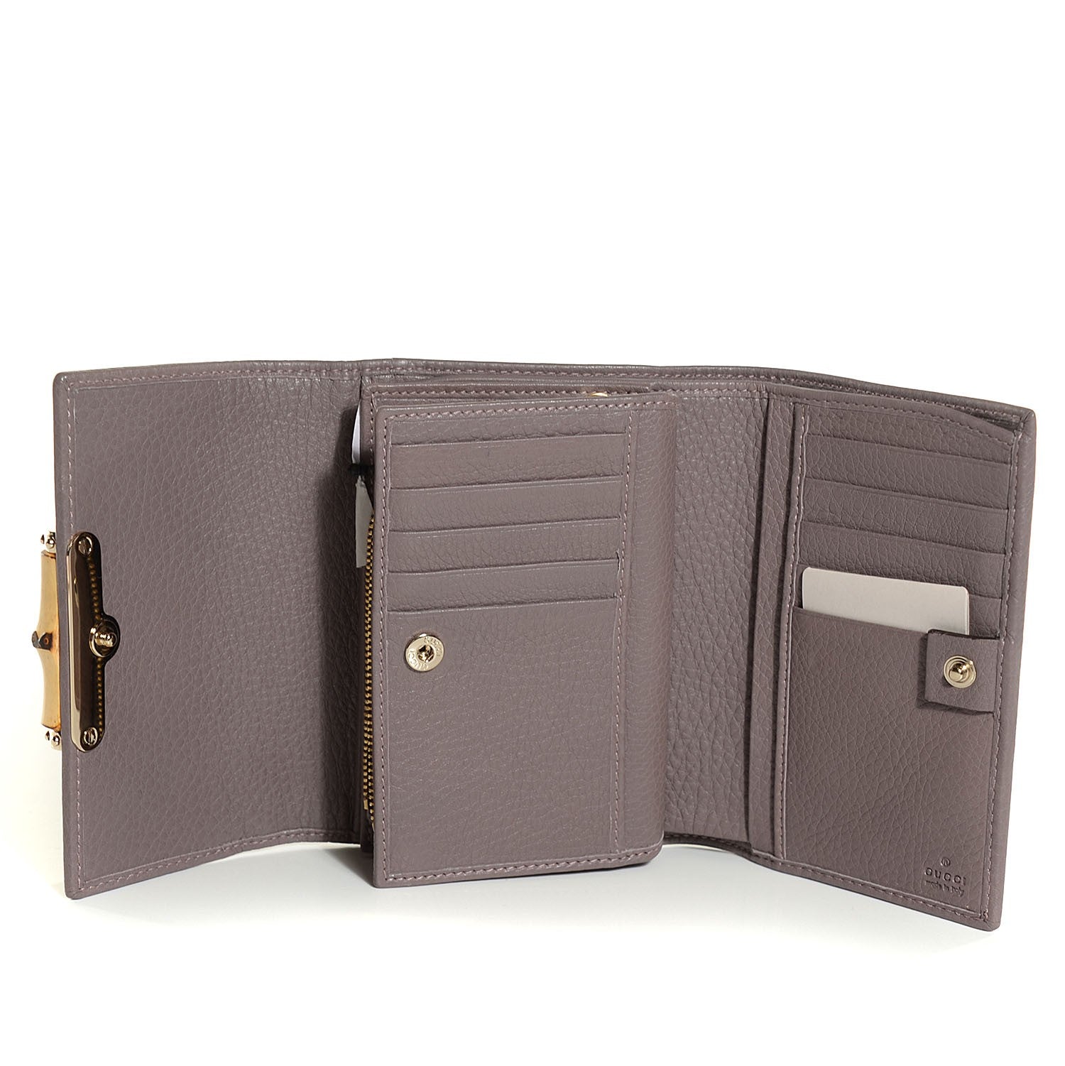 Gucci Calfskin Bamboo Medium Wallet Mauve 13 of 14