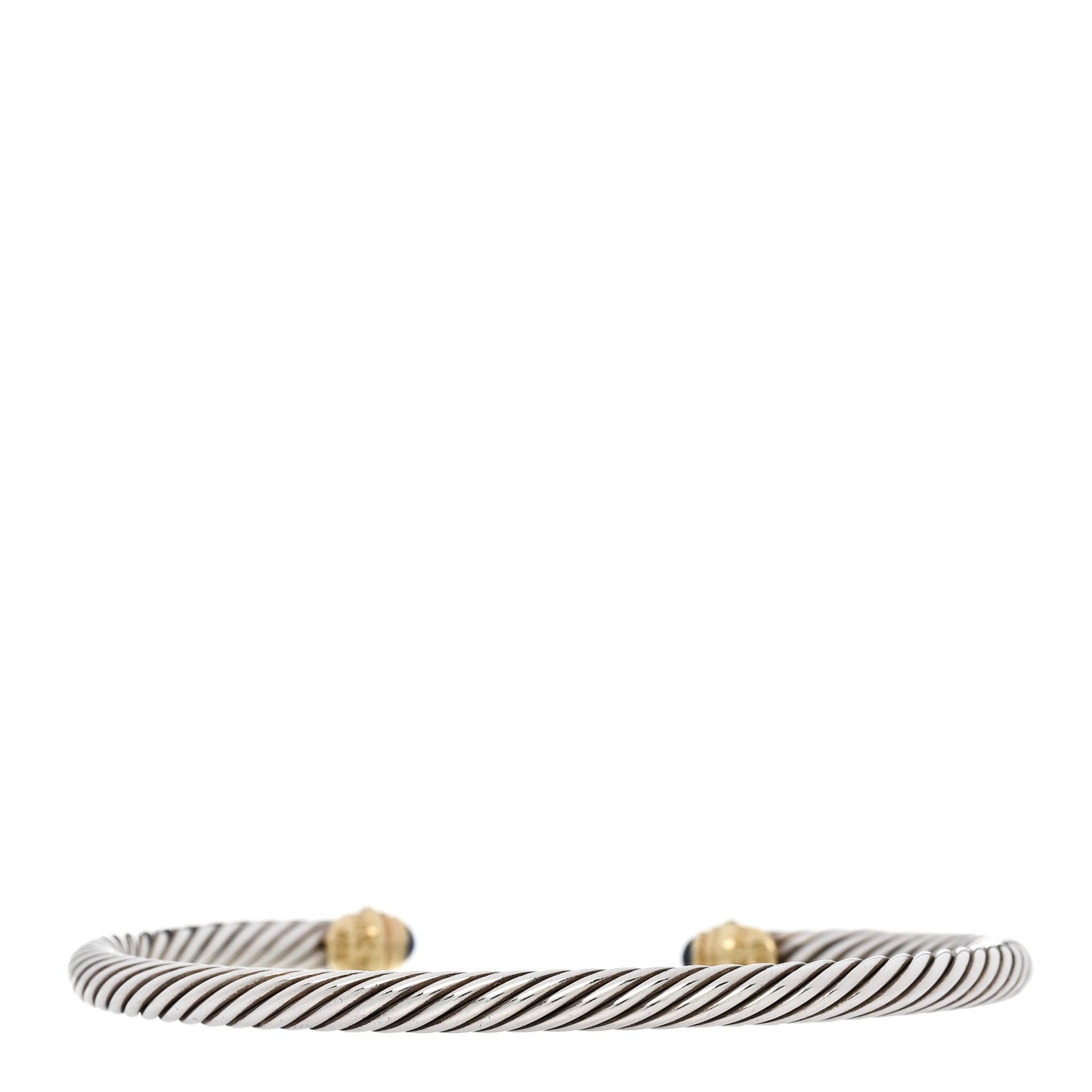 Sterling Silver 18K Yellow Gold Blue Sapphire 4mm Cable Classics Bracelet