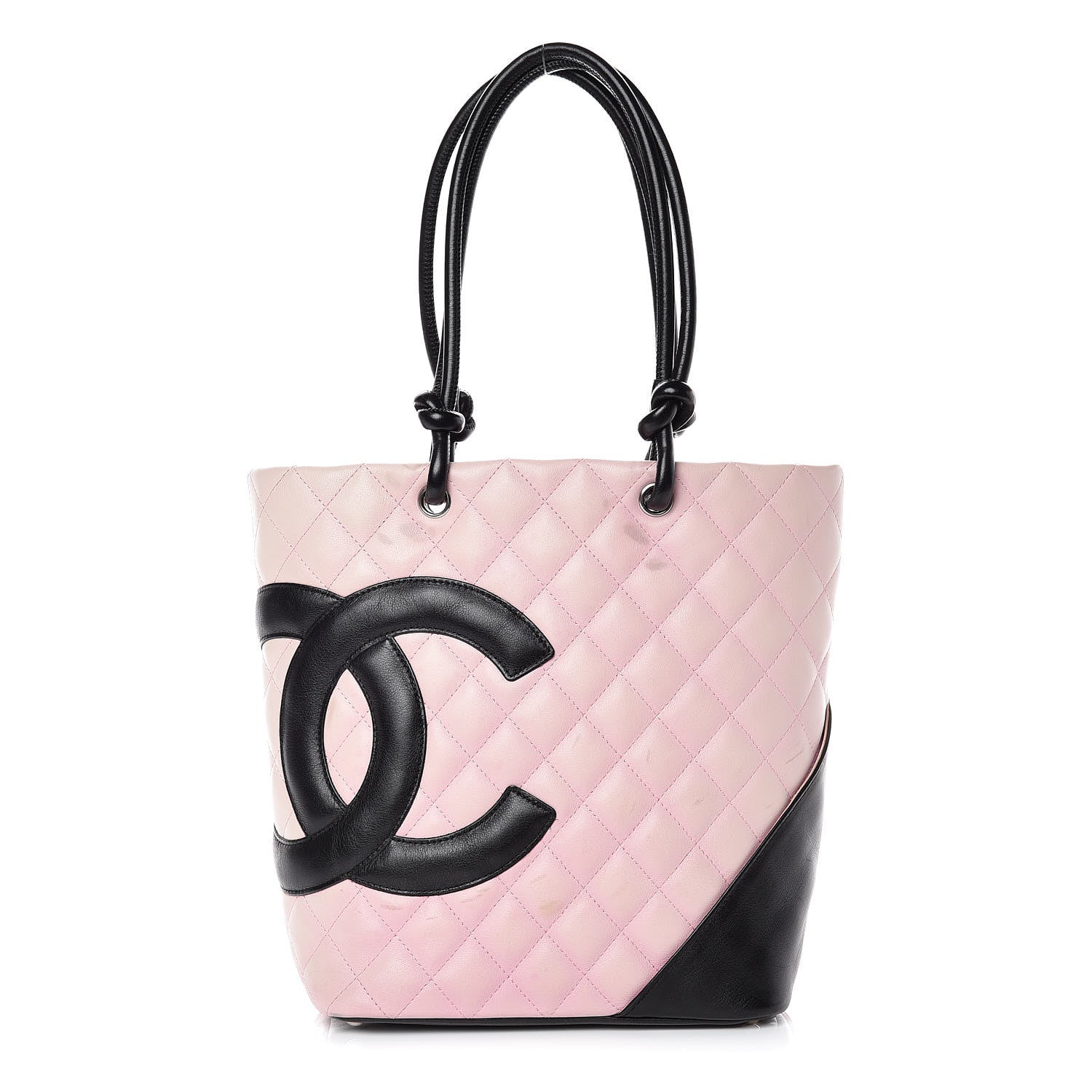 Chanel Calfskin Quilted Medium Cambon Tote Pink Black 1 of 20