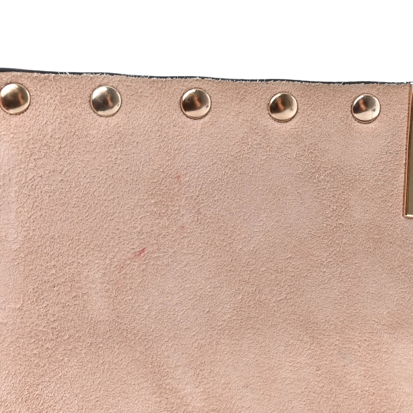 Craquele Nappa Medium Rockstud Spike Shoulder Bag Water Rose