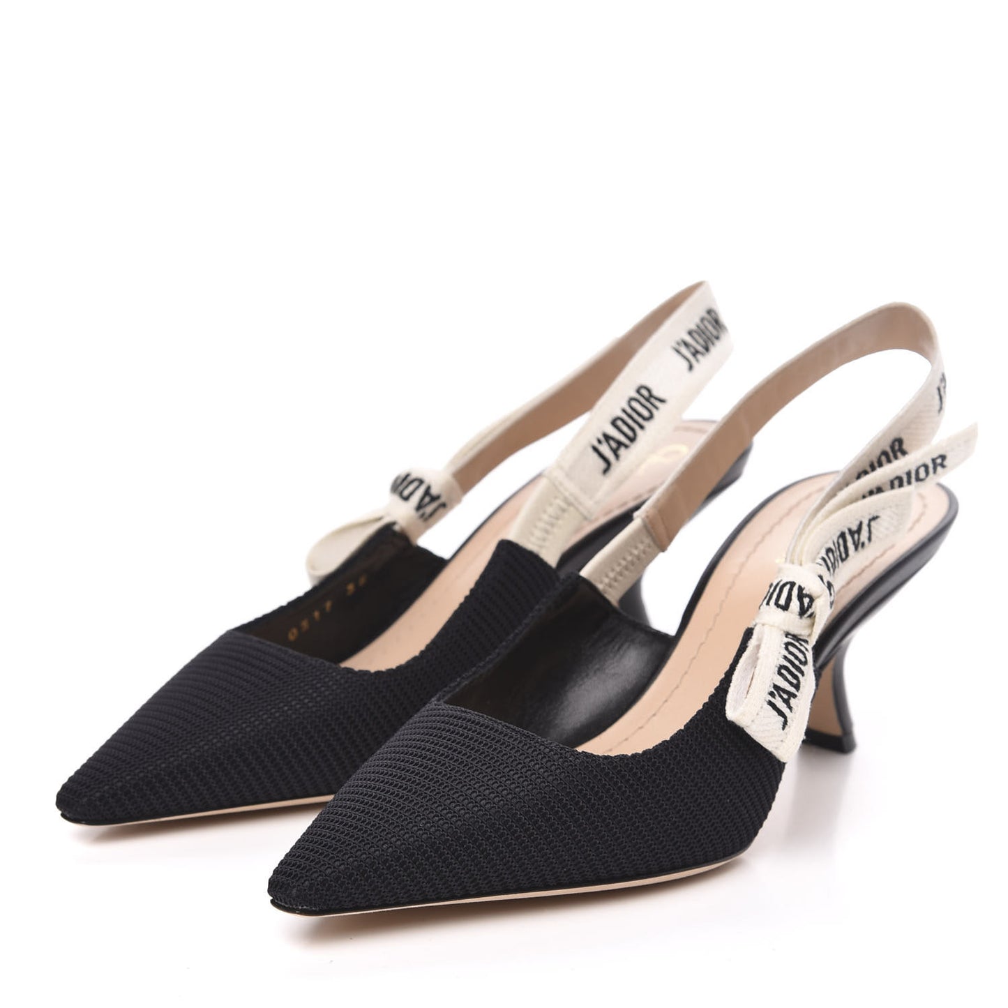 Technical Canvas Ribbon J Adior Slingback 65mm Pumps 35 Black