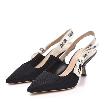 Christian Dior Technical Canvas Ribbon J Adior Slingback 65mm Pumps 35 Black 3 of 8
