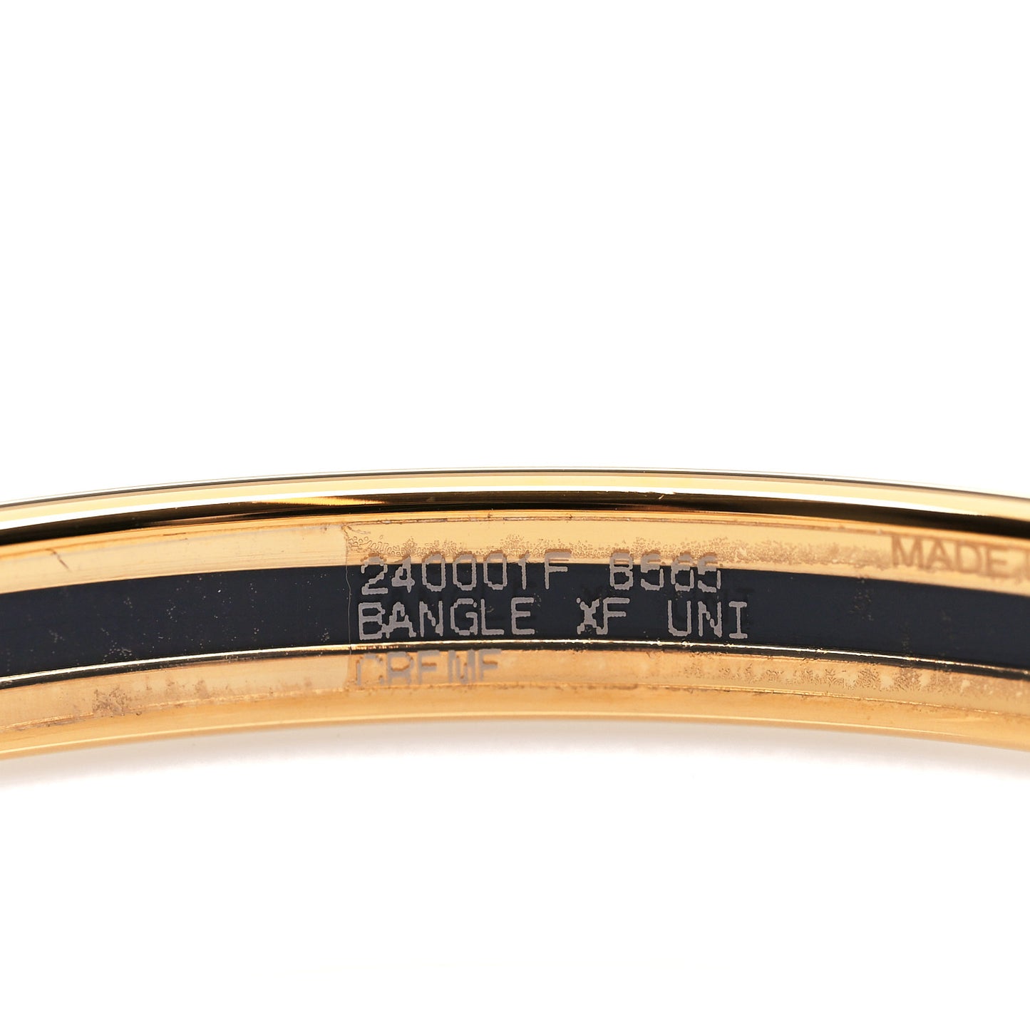 Enamel Printed Extra Narrow Bracelet 65 White