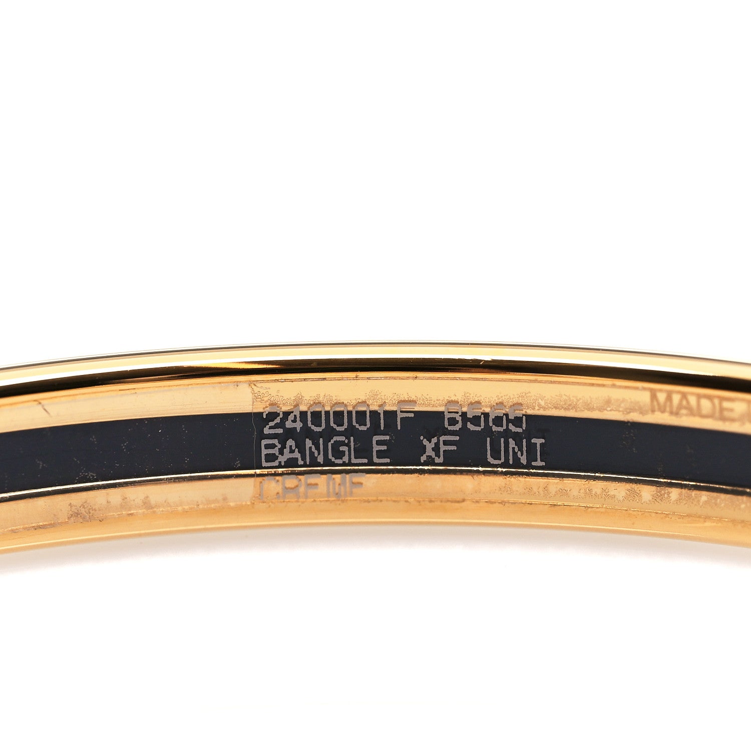 Hermes Enamel Printed Extra Narrow Bracelet 65 White 5 of 6