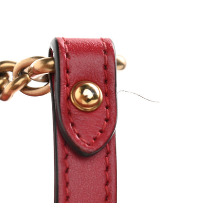 Gucci Calfskin Matelasse Mini GG Marmont Chain Shoulder Bag Hibiscus Red 10 of 10