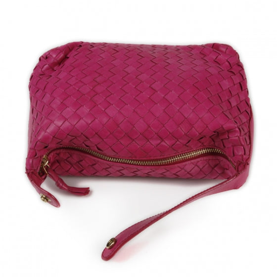 Nappa Intrecciato Cosmetic Case Fuchsia