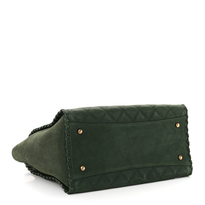 Chanel Calfskin Quilted Whipstich Shopping Tote Green 4 of 12