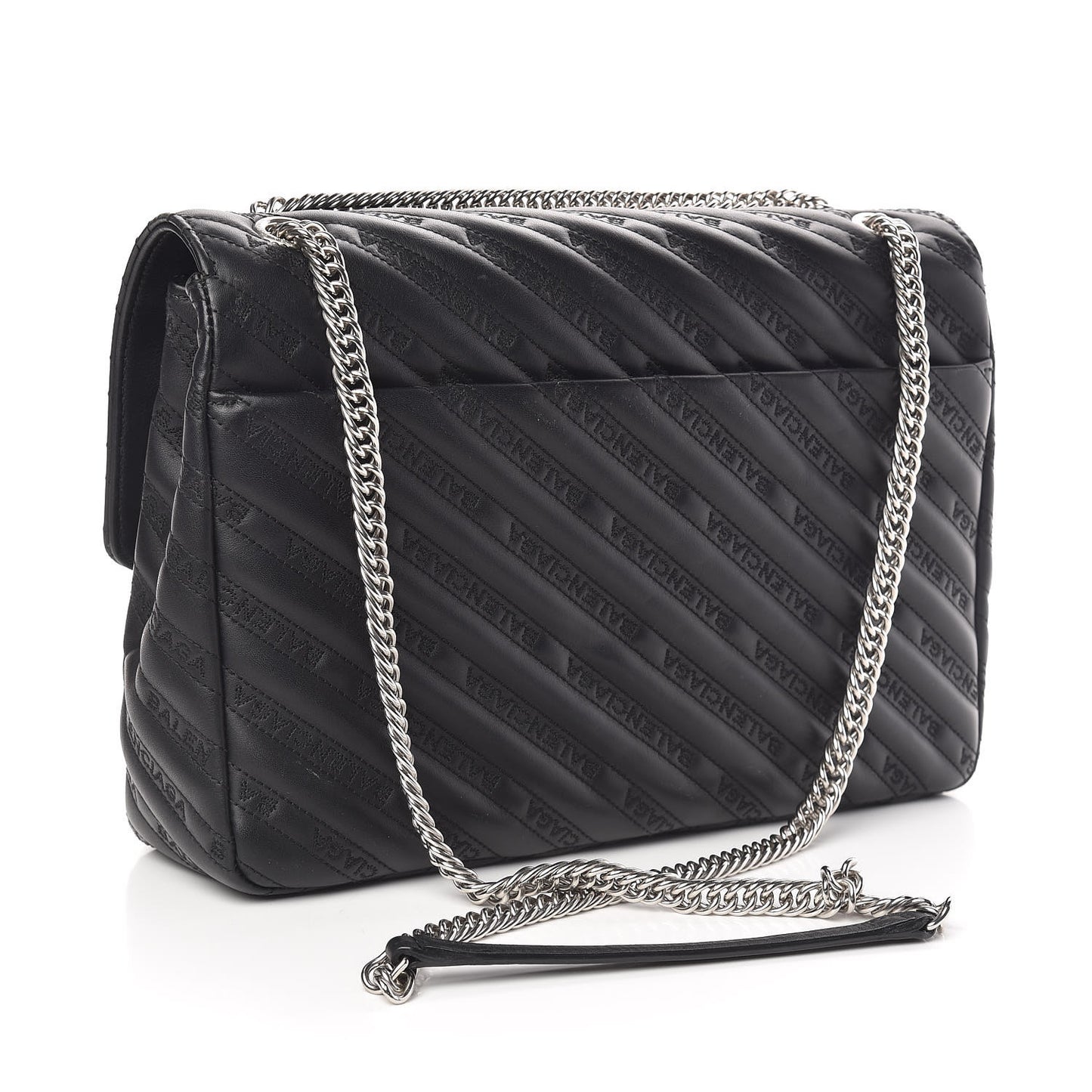 Calfskin Logo Matelasse Large BB Flap Chain Shoulder Bag Black
