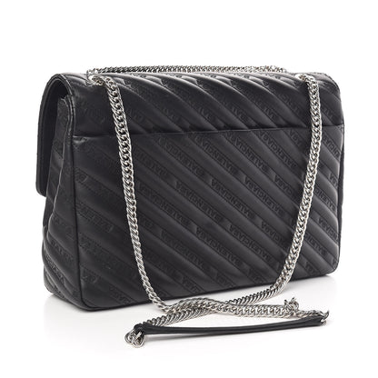 Balenciaga Calfskin Logo Matelasse Large BB Flap Chain Shoulder Bag Black 3 of 10