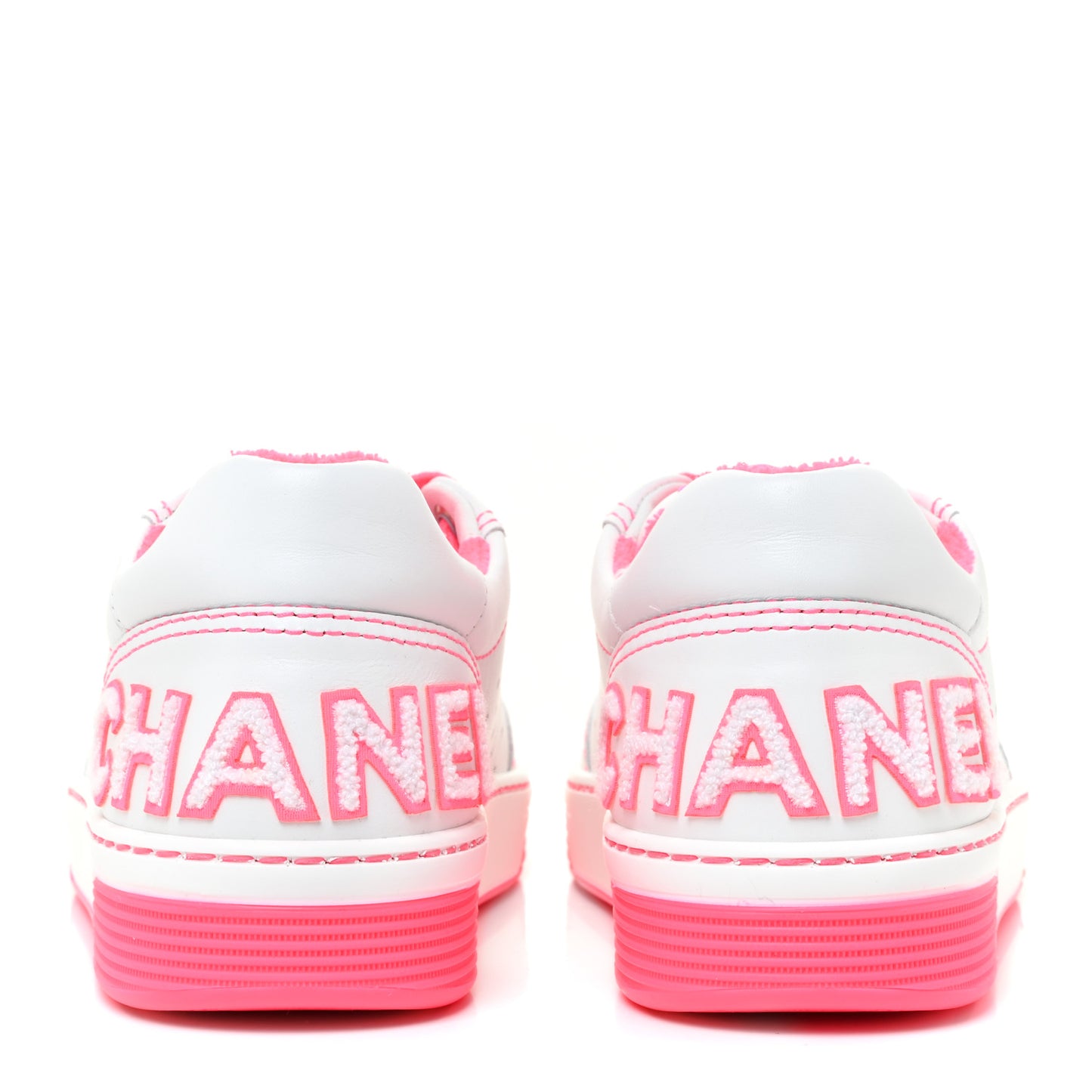 Calfskin Womens Logo Sneakers 36 Fuchsia White