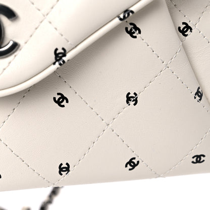 Chanel Printed Lambskin Logo CC Envelope Clutch With Chain White 7 of 13