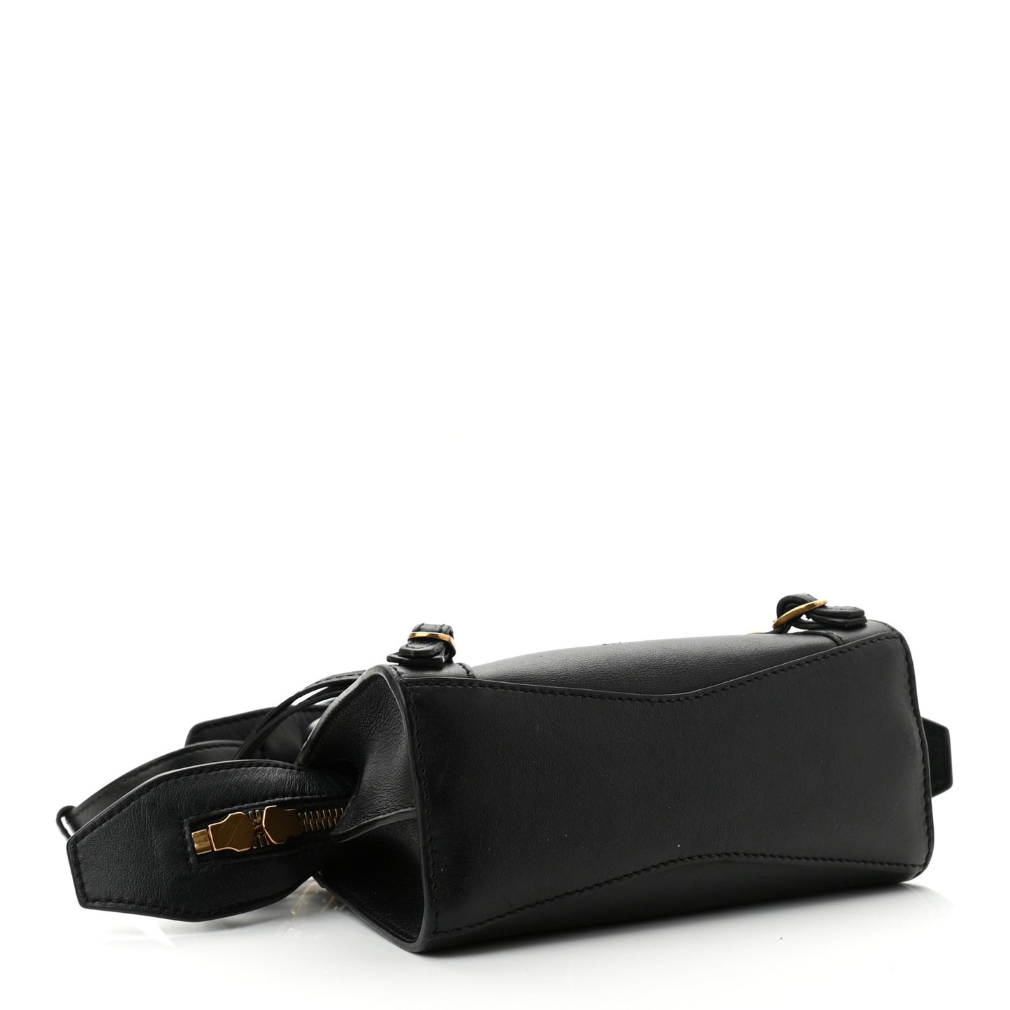 Smooth Calfskin Neo Classic Brass Hardware Nano City Crossbody Black