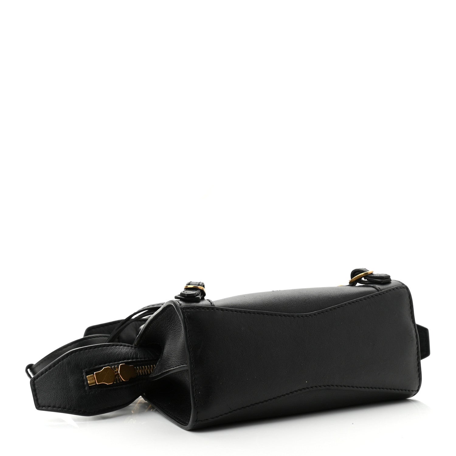 Balenciaga Smooth Calfskin Neo Classic Brass Hardware Nano City Crossbody Black 4 of 11