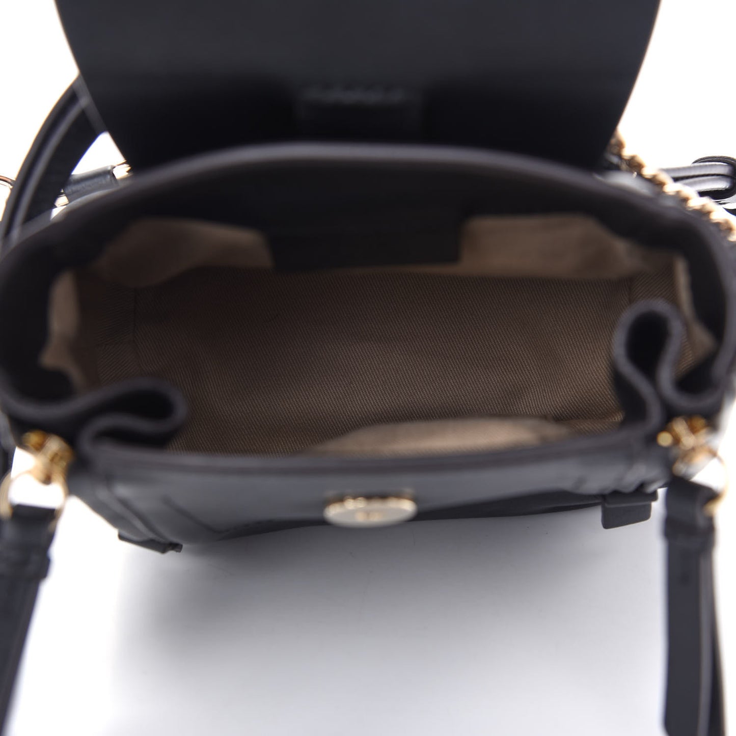 Suede Calfskin Mini Faye Backpack Black