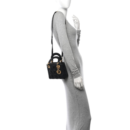 Christian Dior Lambskin Cannage Mini Lady Dior Black 2 of 10