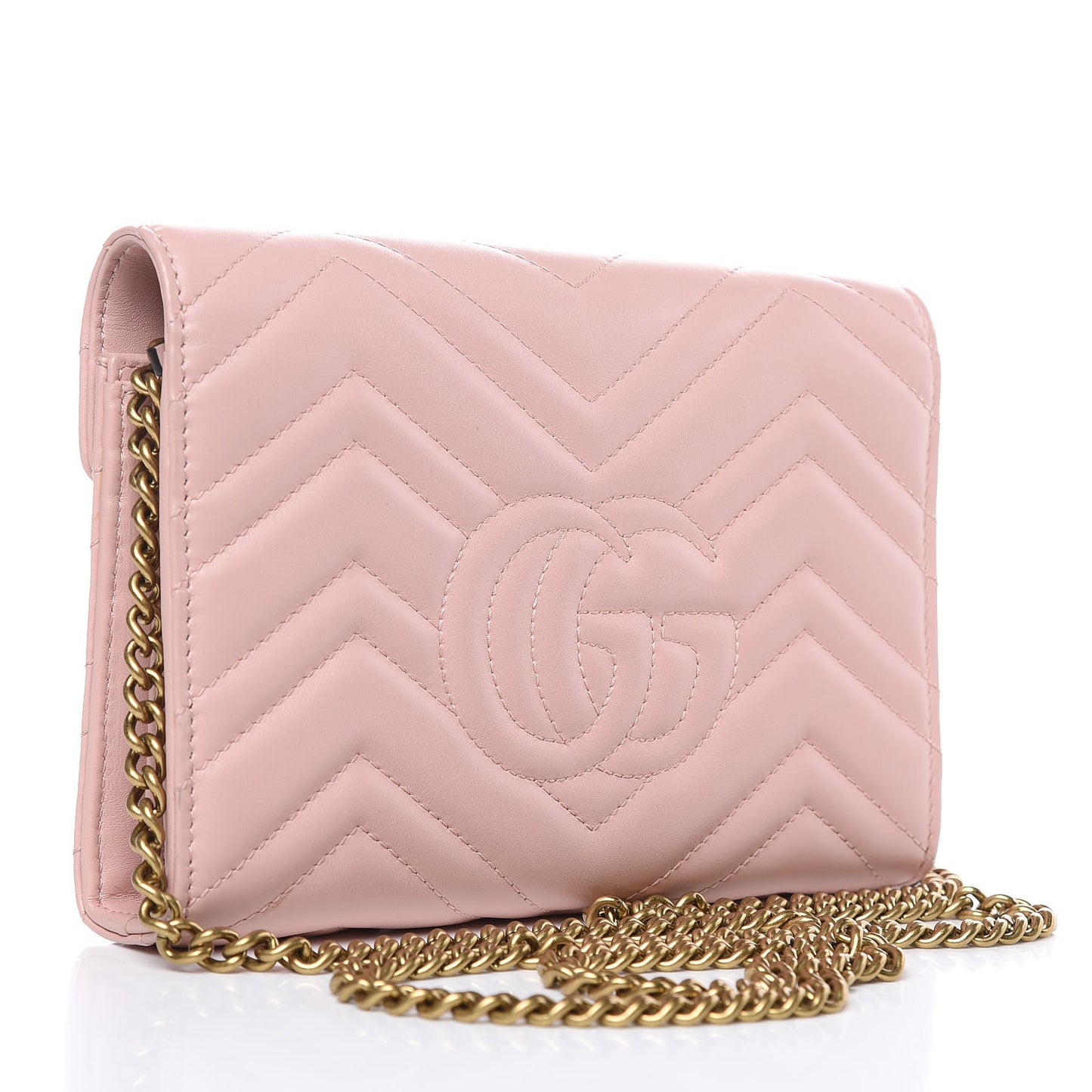 Calfskin Matelasse GG Marmont Chain Wallet Perfect Pink
