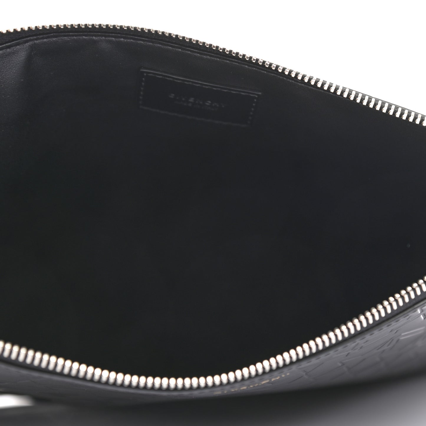 Lambskin Star Embossed Large Pouch Black