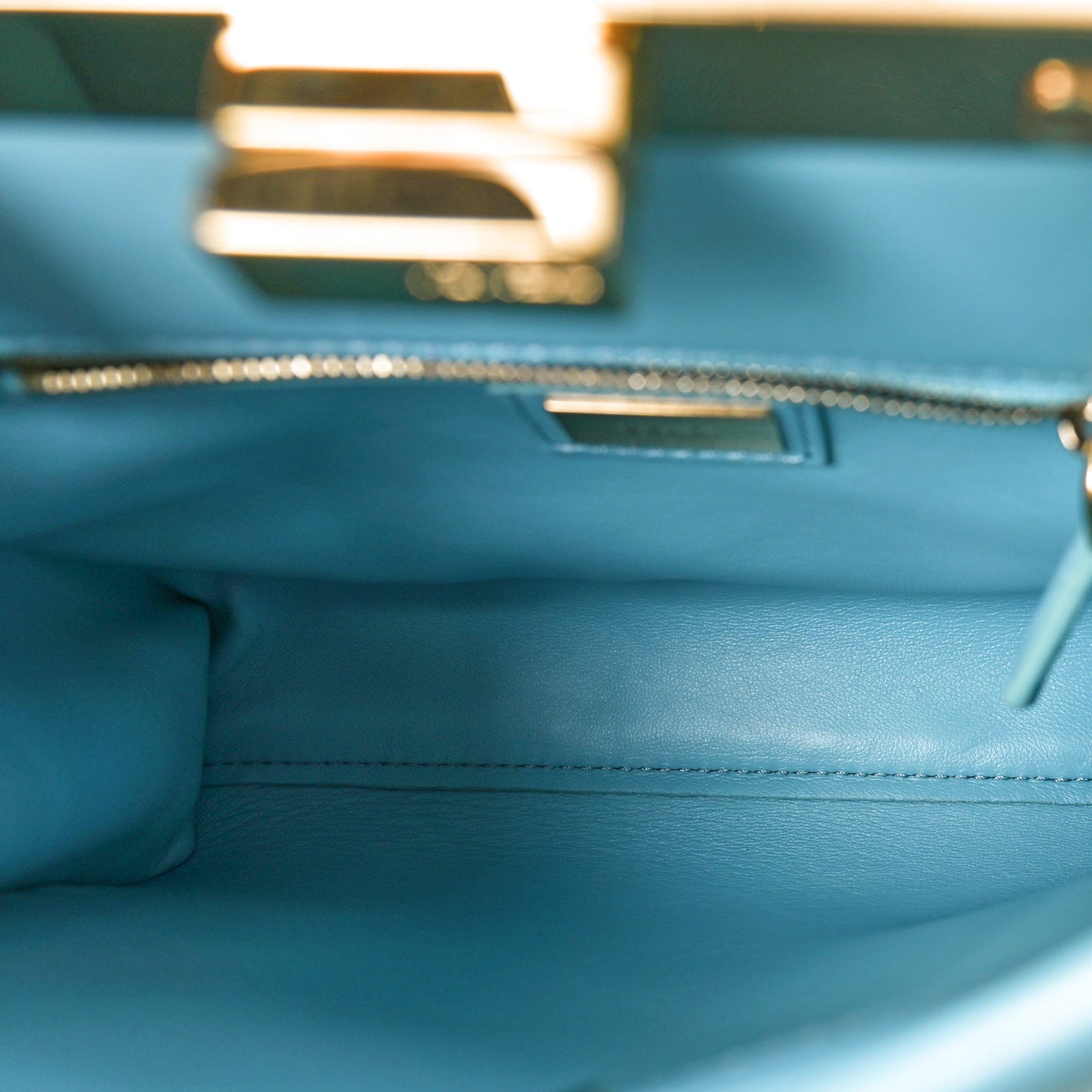 Nappa Lace Up Mini Peekaboo Iconic Satchel Turchese