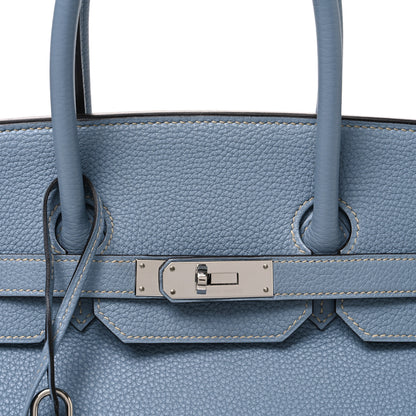 Hermes Togo Birkin 35 Bleu Lin 8 of 10