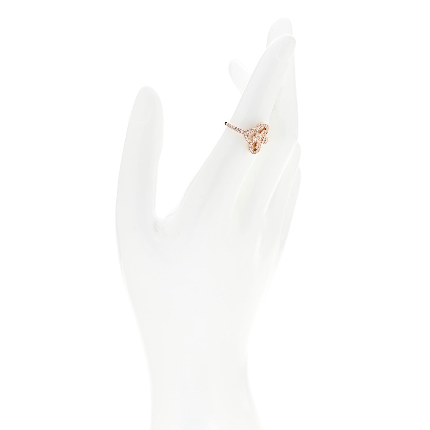 18K Rose Gold Diamond Fleur de Lis Ring 53 6.25