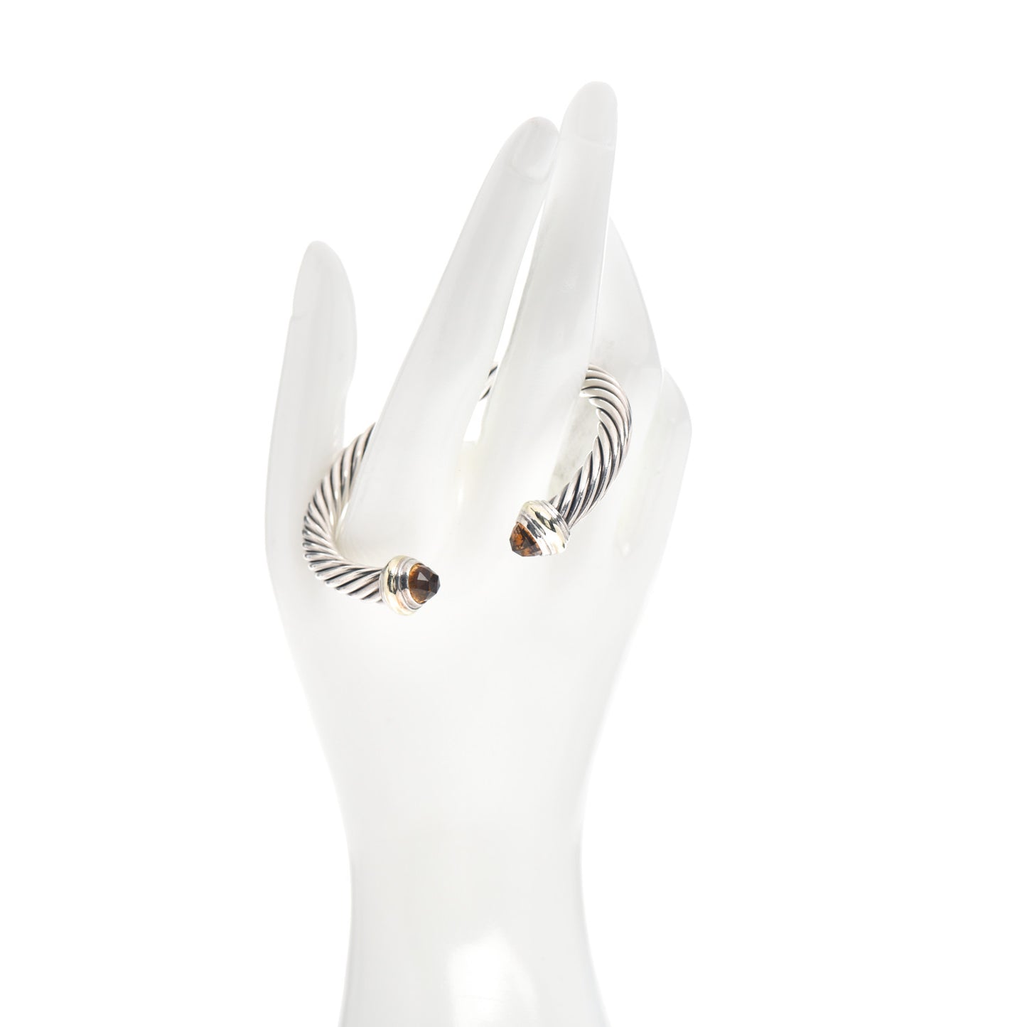 Sterling Silver 14K Yellow Gold Citrine 7mm Cable Classics Bracelet