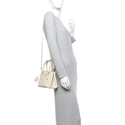 Prada Vernice Mini Galleria Double Zip Tote Avorio 2 of 10