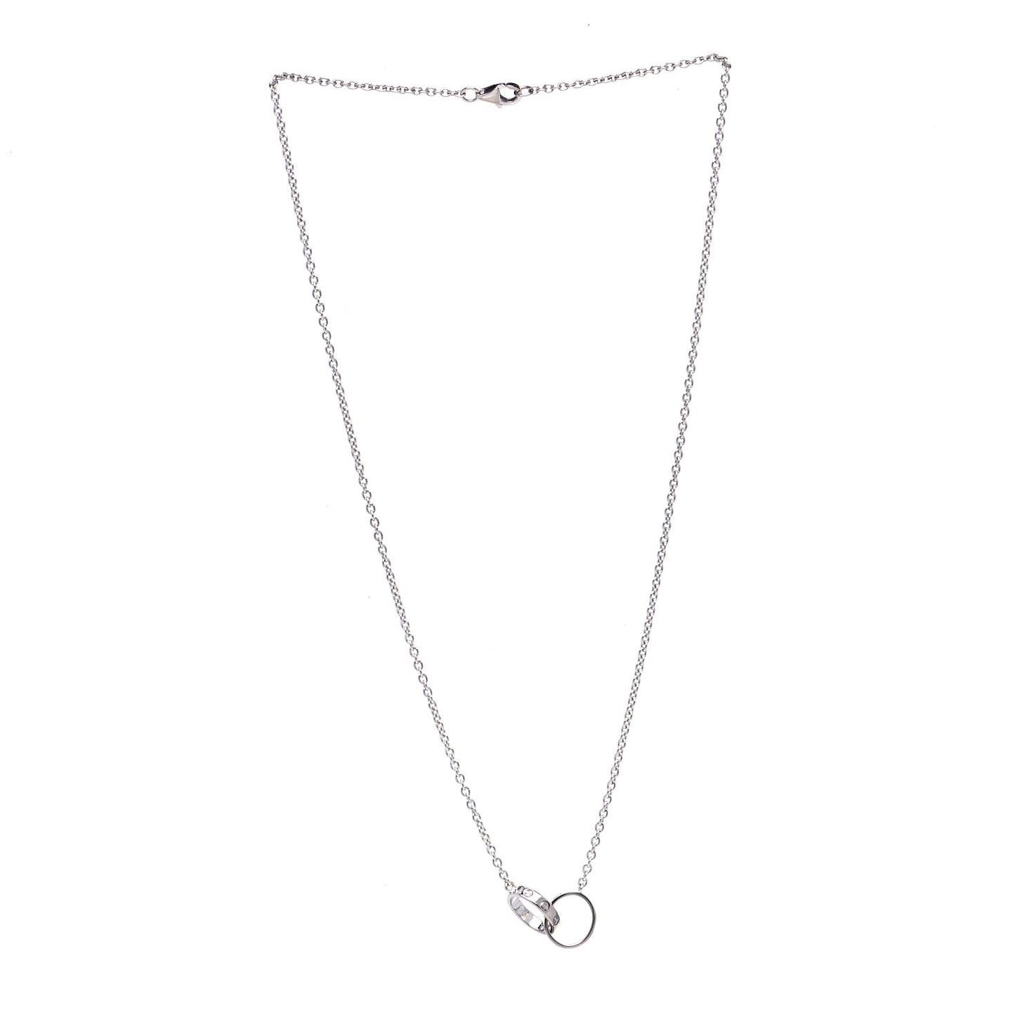 18K White Gold Interlocking LOVE Necklace
