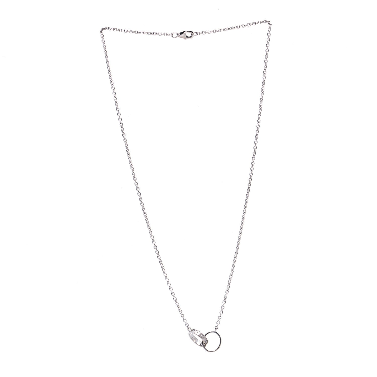 Cartier 18K White Gold Interlocking LOVE Necklace 2 of 4