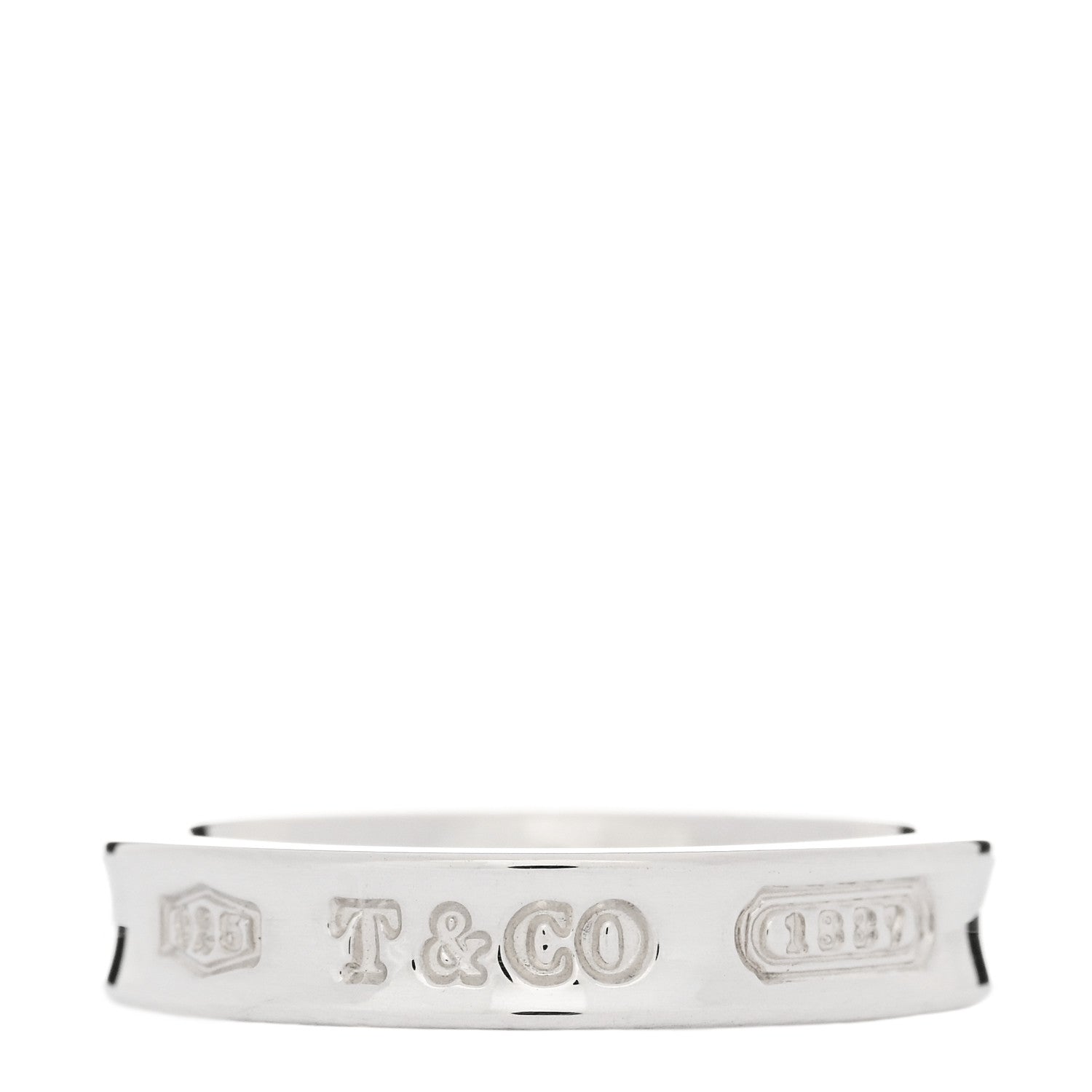 Tiffany Sterling Silver Narrow 1837 Band Ring 52 6 1 of 4