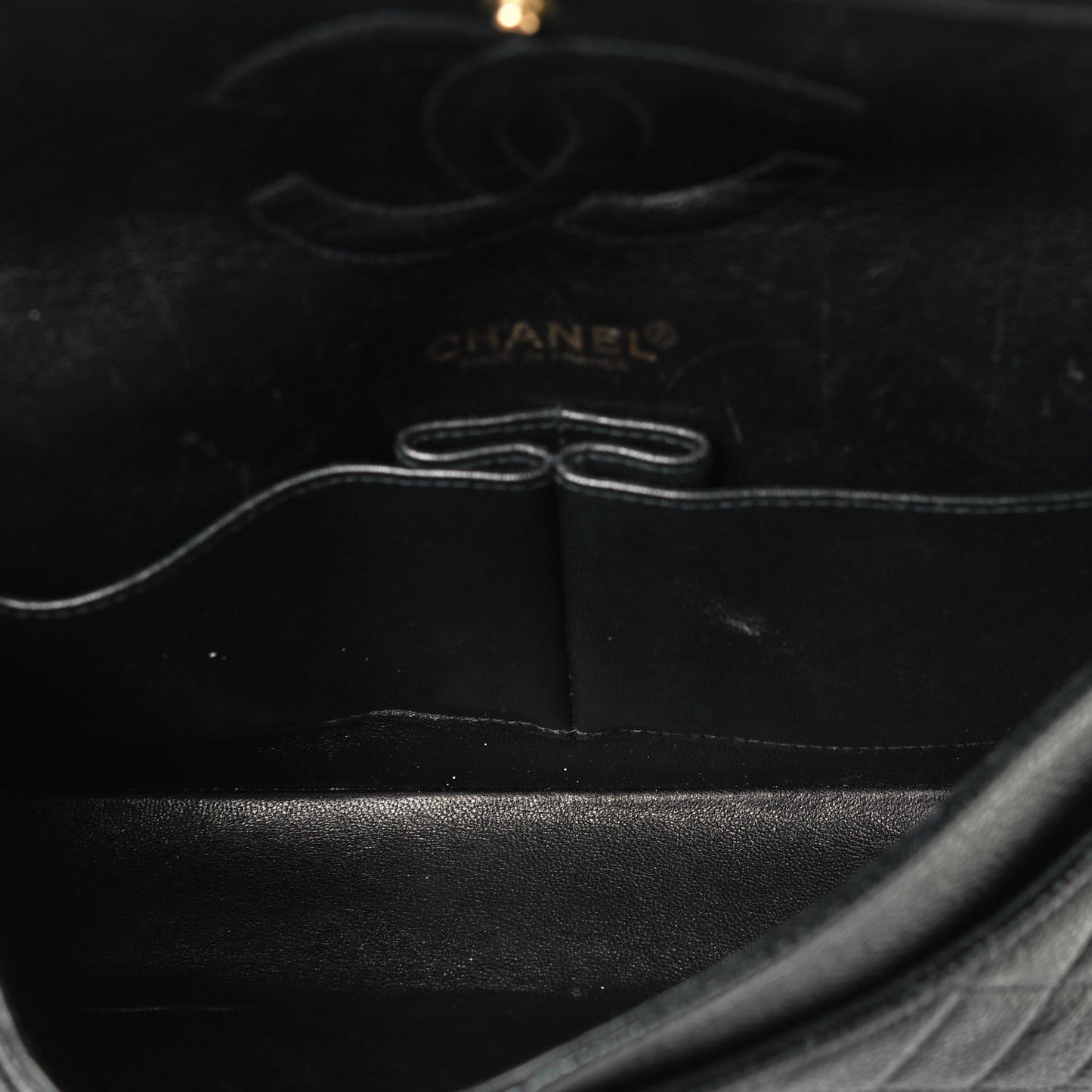 Caviar Quilted Medium Double Flap Black