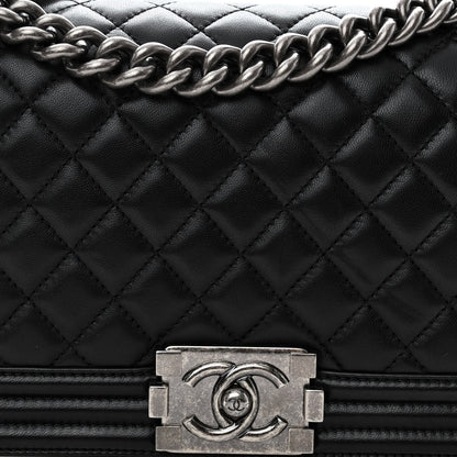 Chanel Lambskin Quilted Medium Boy Flap Black 8 of 10
