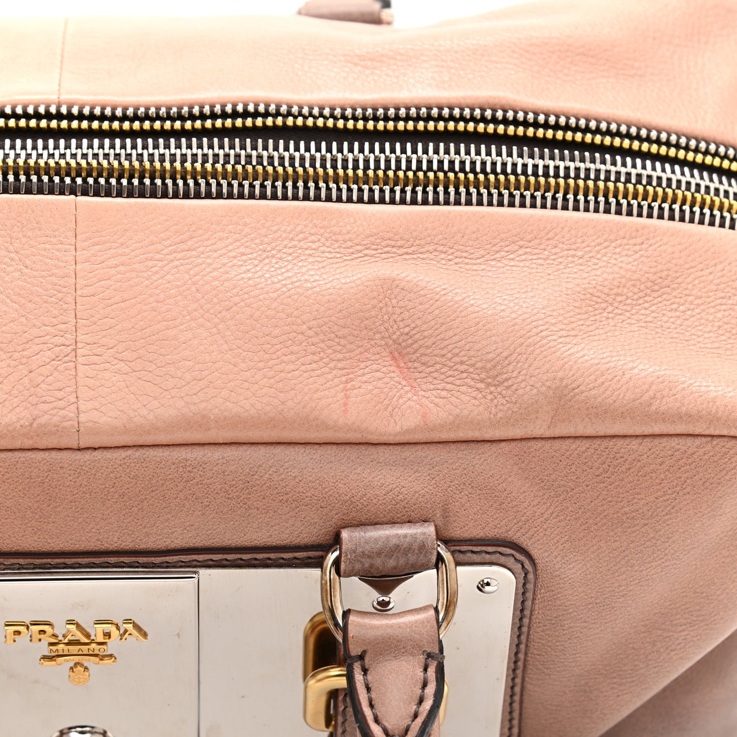 Glace Calf Zippers Plaque Boston Ardesia Nudo