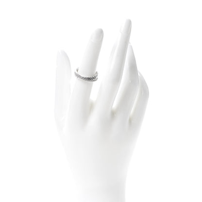 David Yurman Sterling Silver Diamond 5mm Crossover Ring 52 6 2 of 4