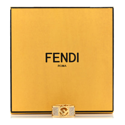 Fendi Crystal FF Ring 58 8.25 Gold 5 of 5