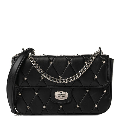 Miu Miu Pattina Nappa Crystal Studded Flap Bag Black 1 of 11