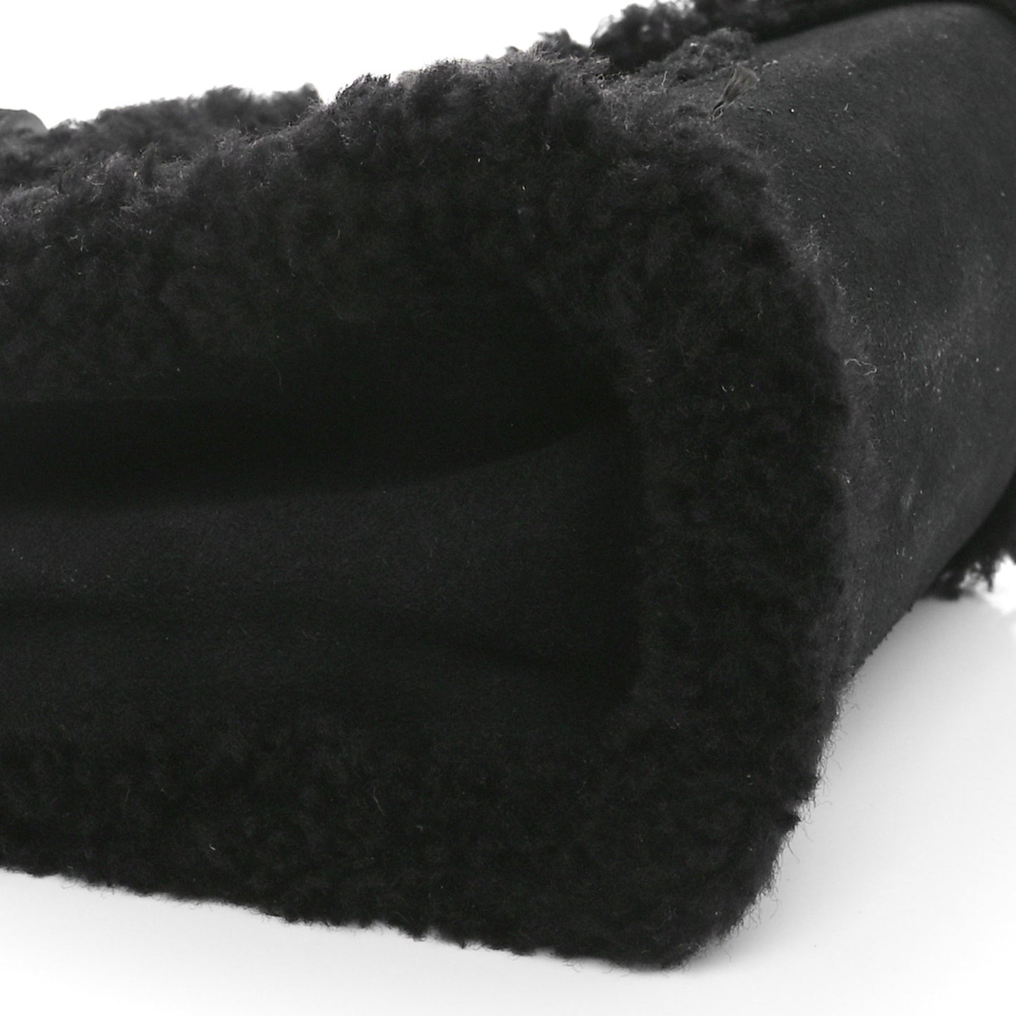 X UGG Suede Shearling Small Shopping Bag Black