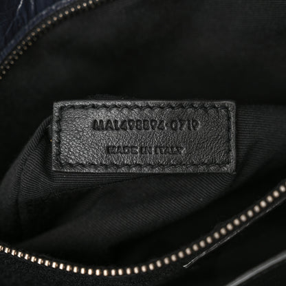 Saint Laurent Crinkled Calfskin Matelasse Monogram Medium Niki Chain Satchel Deep Marine 6 of 11