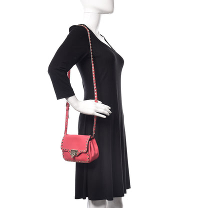Valentino Garavani Vitello Mini Rockstud Flap Saddle Crossbody Bag Deep Rose 2 of 12