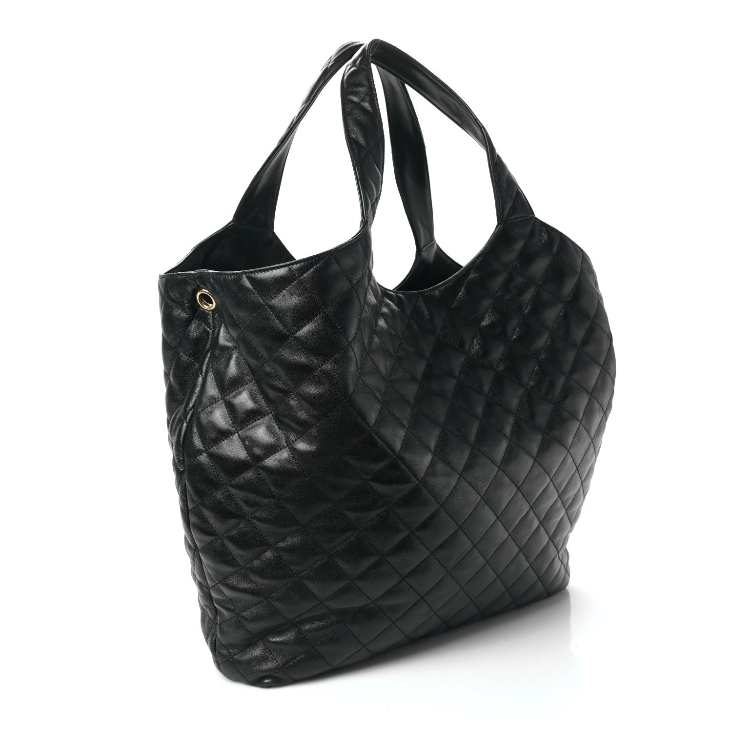 Saint Laurent Lambskin Quilted Maxi Icare Shopping Tote Black 3 of 9