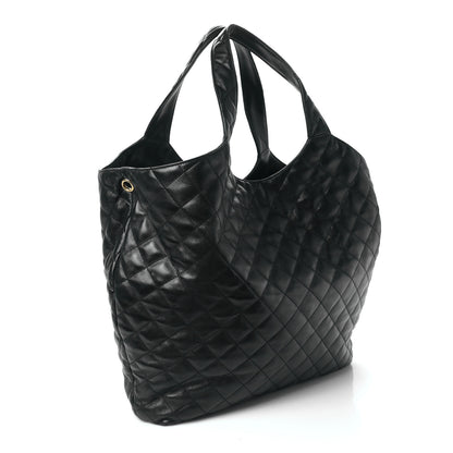 Saint Laurent Lambskin Quilted Maxi Icare Shopping Tote Black 3 of 9
