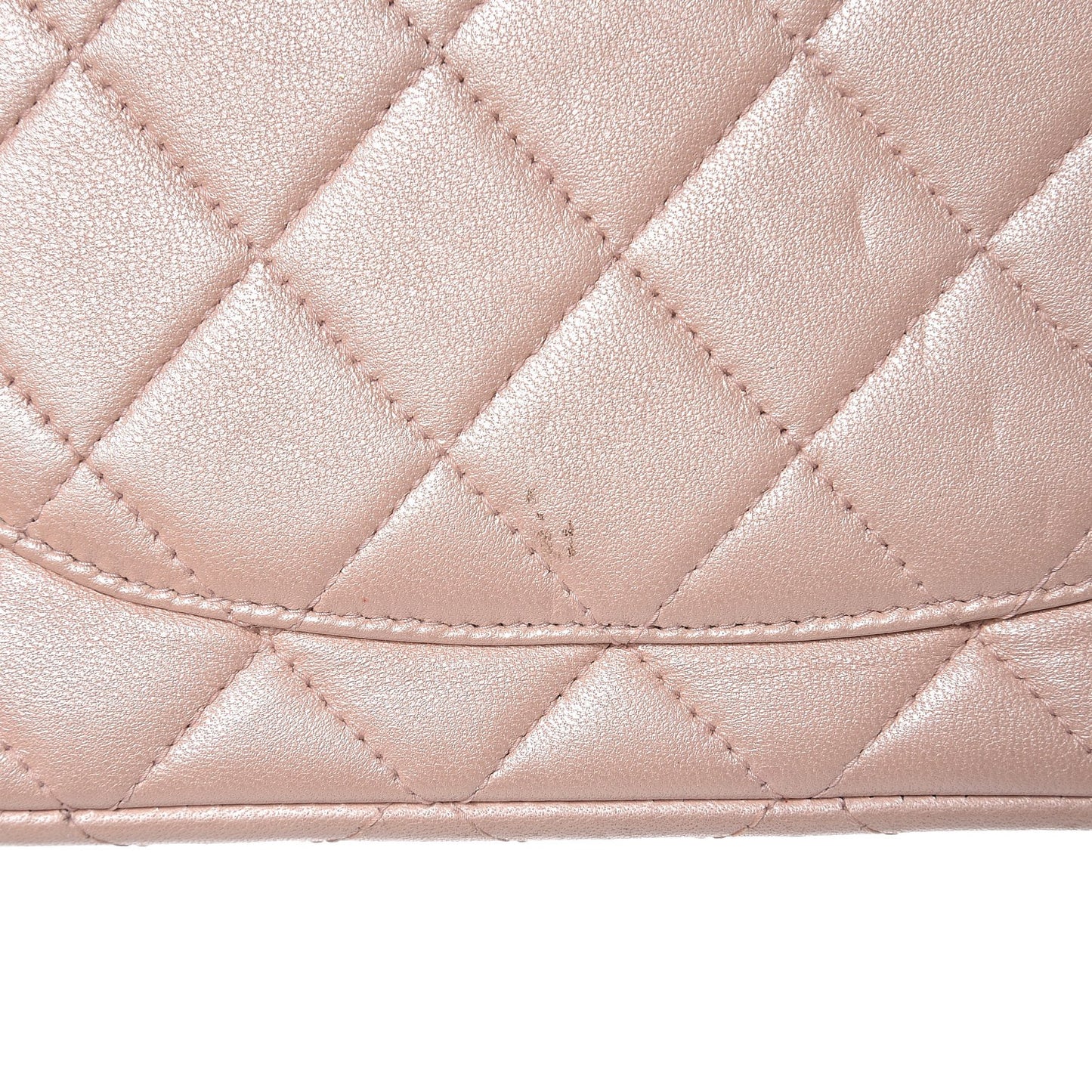 Metallic Lambskin Quilted Extra Mini Flap Light Pink