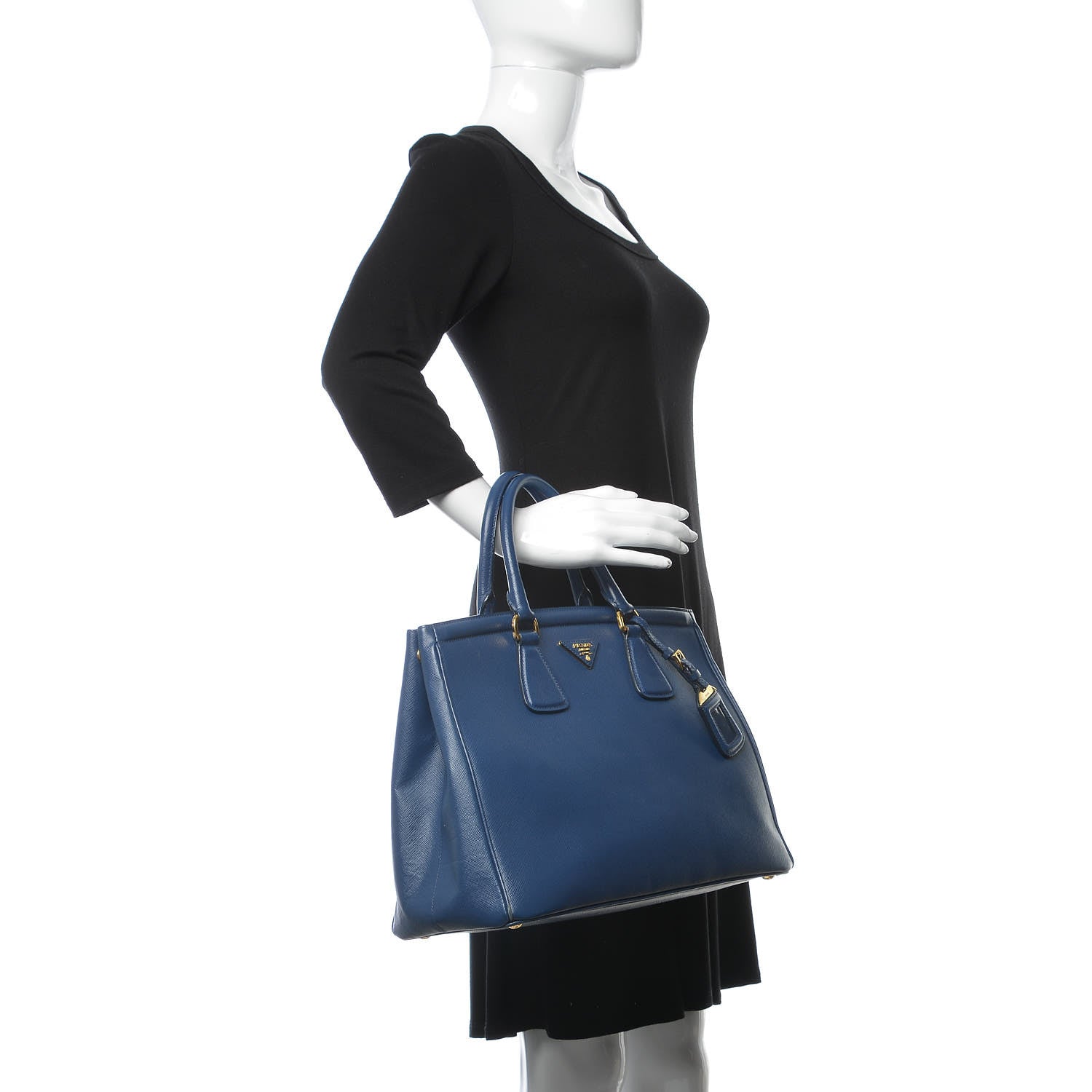 Prada Saffiano Lux Parabole Tote Bleuette 2 of 12