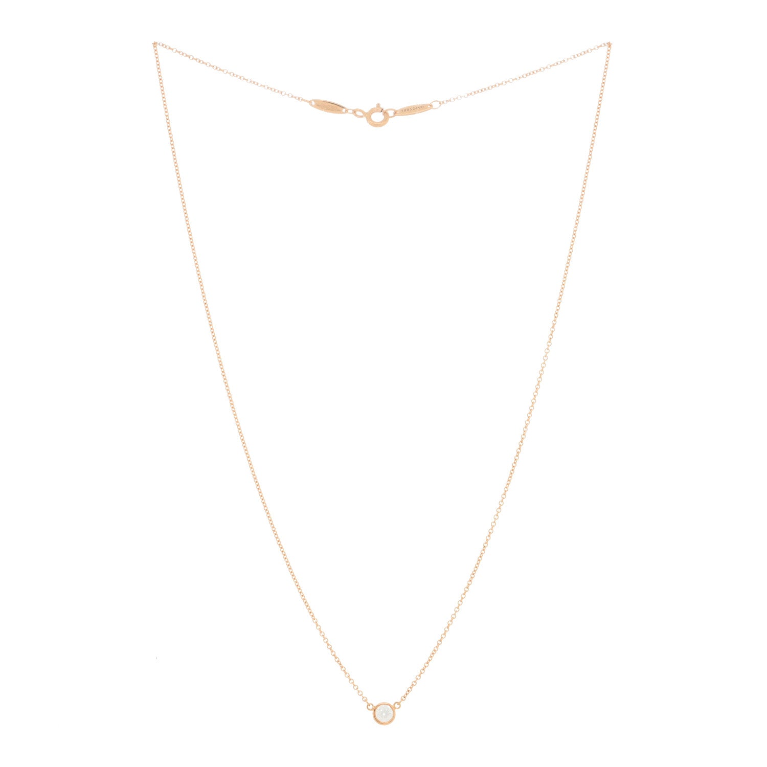 Tiffany 18K Rose Gold Diamond .21ct Elsa Peretti Diamonds by the Yard Pendant Necklace 2 of 3