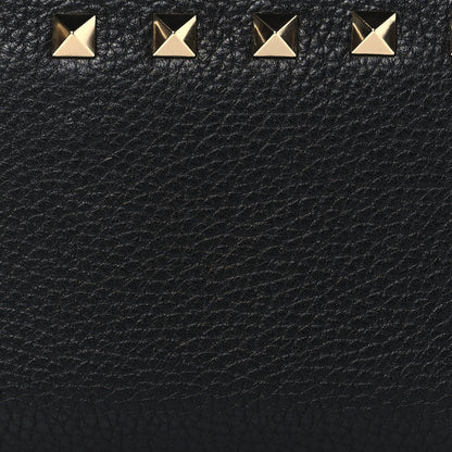 Valentino Garavani Grainy Calfskin Rockstud Coin Purse Card Holder Black 7 of 9